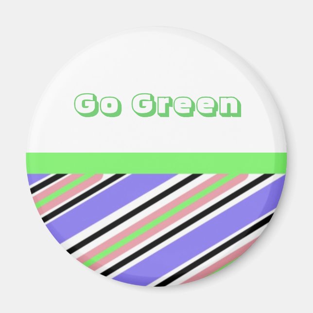 Íman Modern Stripe Go Green Design (Frente)