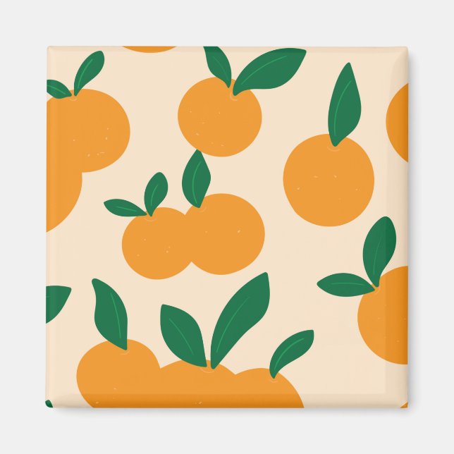 Íman Modern Stylish Citrus Fruit Oranges Pattern (Frente)
