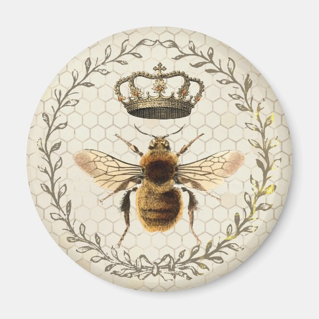 Íman Modern Vintage Honeycomb Queen Bee (Frente)