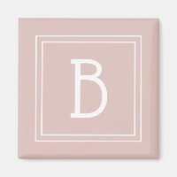 Moderna Fazenda Monograma Rosa e Branco Inicial