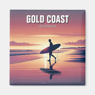 Íman Moderna Surfer Sunset Costa Dourada Austrália