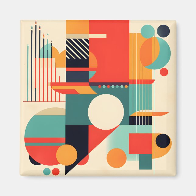 Íman Moderna Tendência Minimalista Geométrica (Frente)