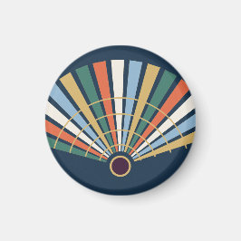 Íman Moderner Art-Déco-Fächer in Navy und Jade