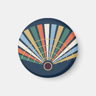 Íman Moderner Art-Déco-Fächer in Navy und Jade