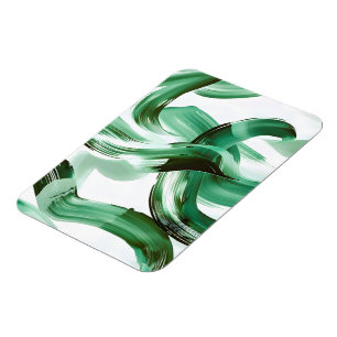 Íman Moderno Abstrato Traços de Pincel Verde Minimalist