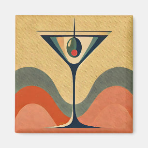 Íman Moderno de Meados do Século "onda de martini de az