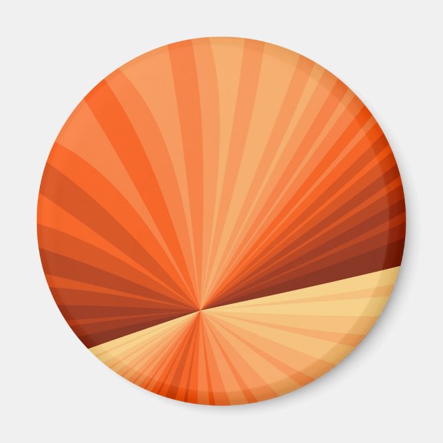 Íman Moderno Gráfico Fractal Abstrato Laranja Vermelho  (Frente)