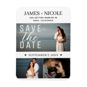 Íman Moderno Minimalista Save the Date Casamento 3 Foto