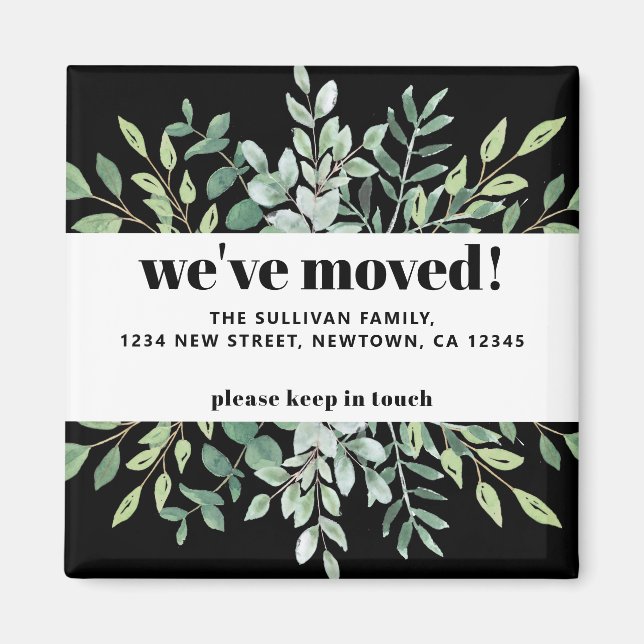 Íman Moderno, movemos Eucalyptus Greenery Black (Frente)