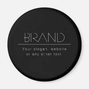 Íman Moderno Texto Editável Minimalista   Preto & Branc