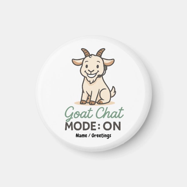 Íman Modo Chat de Cabra: ATIVADO | Design Divertido de  (Frente)