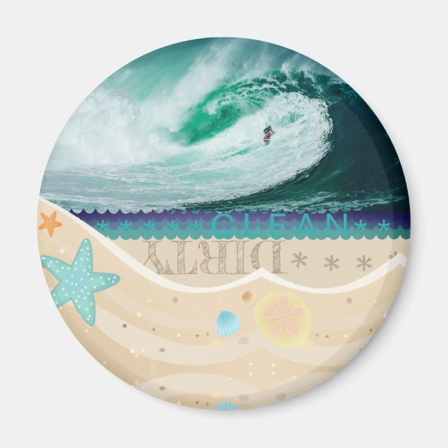 Íman Modo de praia do lado do Sacudir limpo/ sujo (Frente)