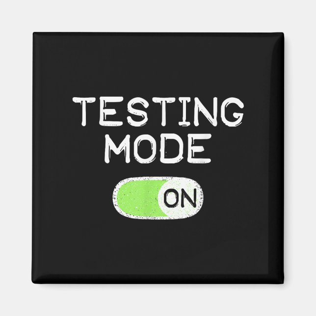 Íman Modo de Teste Ativado Dia de Teste Divertido Profe (Frente)