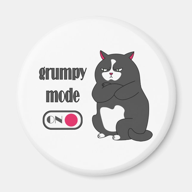 Íman Modo rabugento em gato gordo engraçado  (Frente)