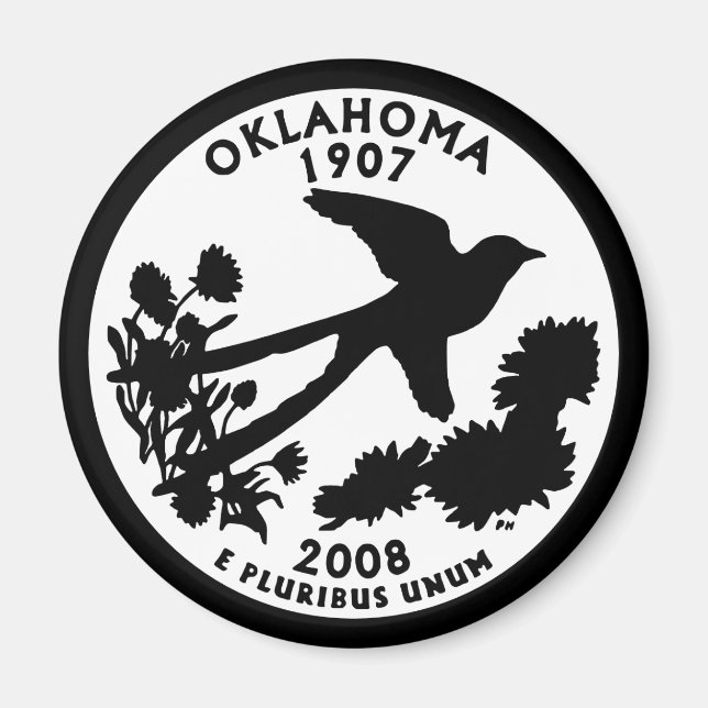 Íman Moeda Comemorativa de Oklahoma (Frente)