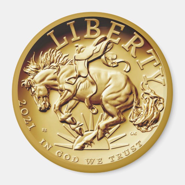 Íman Moeda do Cavalo da Liberdade  (Frente)