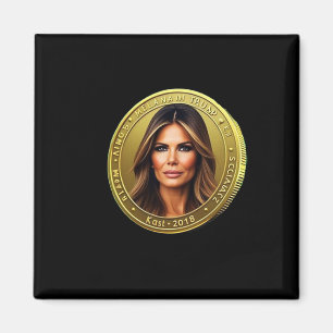Íman Moeda Meme de Trump e Melania Lança Moeda Trum