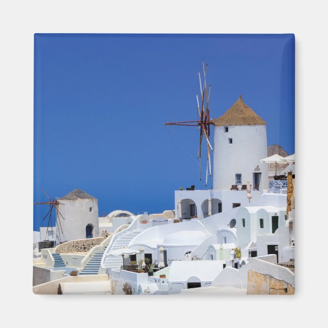 Íman Moinho de vento em Oia, Santorini, Grécia (Frente)