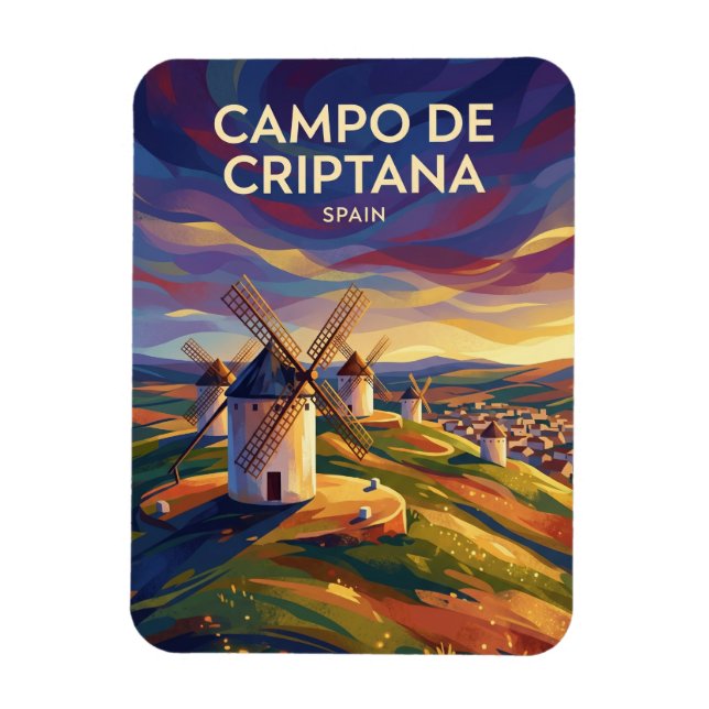 Íman Moinhos de Vento de Campo de Criptana Espanha (Vertical)
