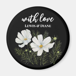 Íman Mola-d-água Branca de Cosmos Flores Botânicas