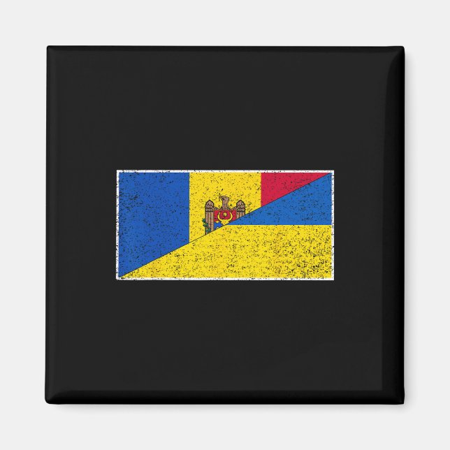 Íman Moldávia Bandeira da Ucrânia Orgulho Moldavo Ucran (Frente)