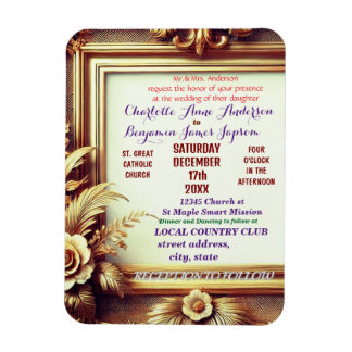 Íman Moldura Botânica Floral Dourada 3D