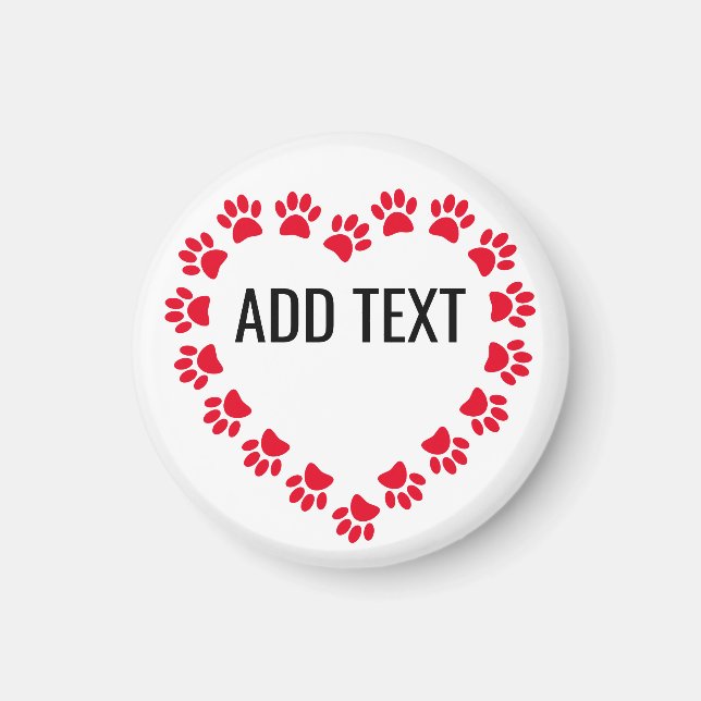 Íman Moldura De Coração Com Texto Personalizado (Frente)