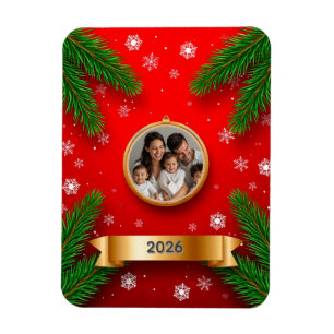 Íman Moldura de Natal com Foto Personalizada da Família