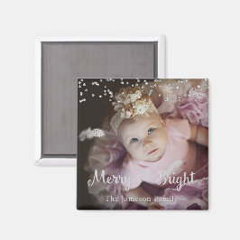 Íman Moldura de Pontos de Prata do Natal Personalizada