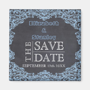 Íman Moldura vintage e quadro de giz casamento Save the