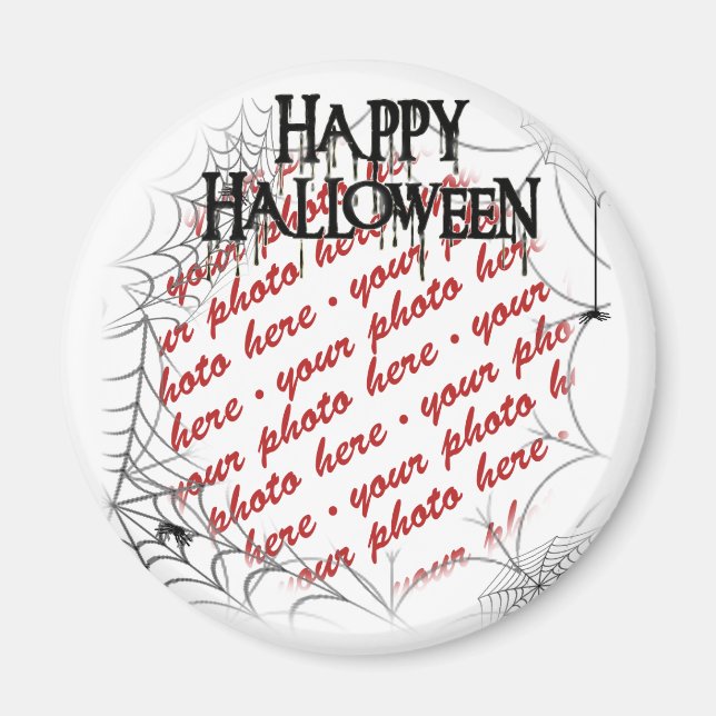 Íman Molduras de Fotos de Halloween com Teias de Aranha (Frente)