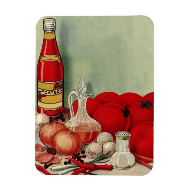 Íman Molho de Tomate de Comida Italiana Vintage Cebolas (Vertical)