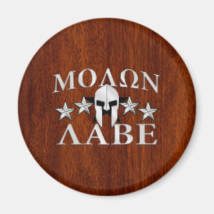 Íman Molon Labe Spartan Helmet 5 estrelas Estilo Mahoga