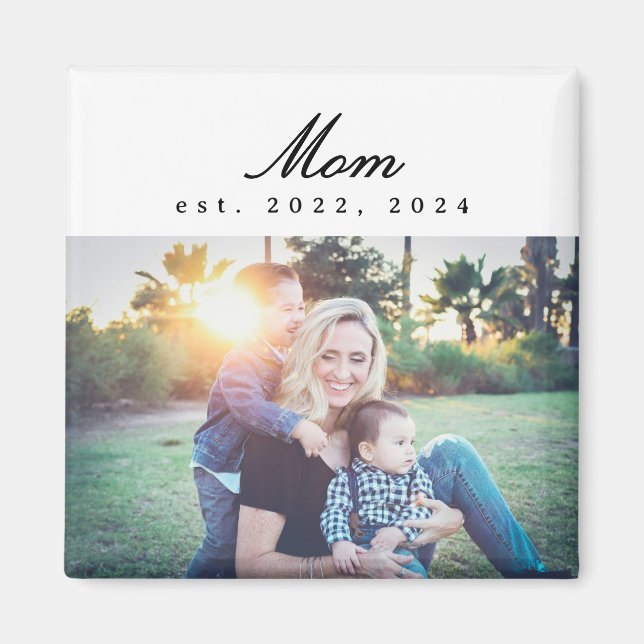 Íman Mom Established Photo Gift Magnet (Frente)