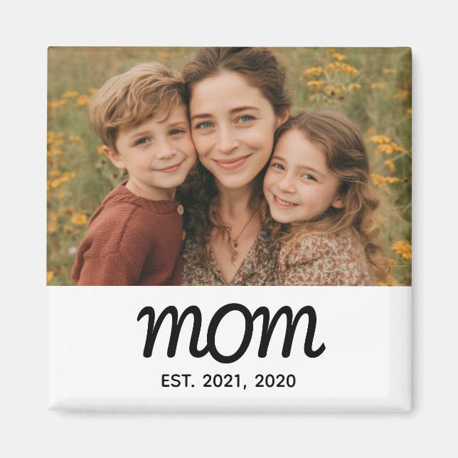 Íman Mom Established Photo Gift Magnet (Frente)