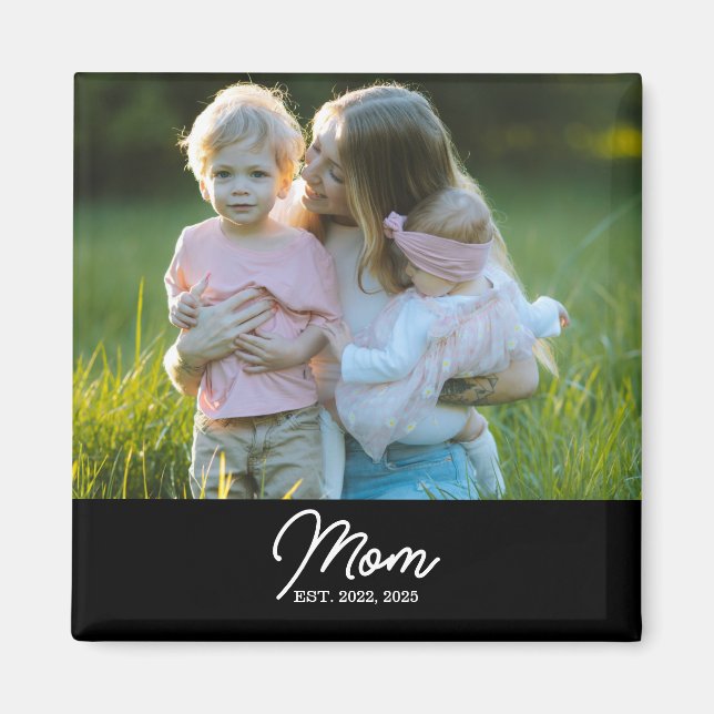 Íman Mom Established Photo Gift Magnet (Frente)