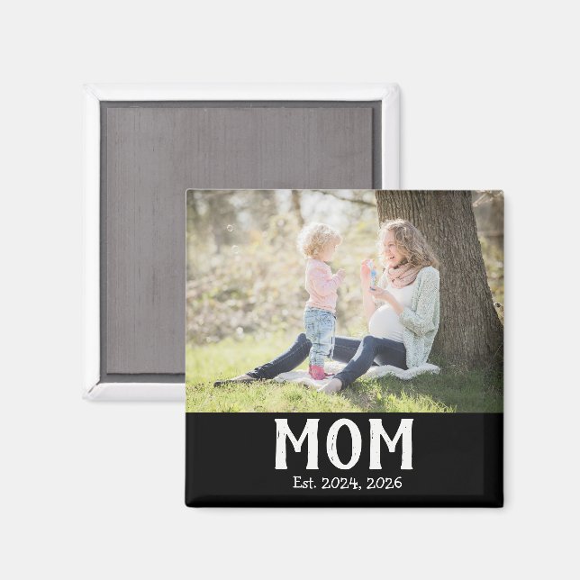 Íman Mom Established Photo Gift Magnet (Front/Back)