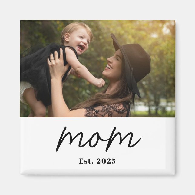 Íman Mom Established Photo Gift Magnet (Frente)