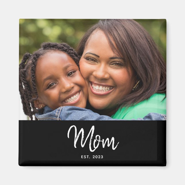 Íman  Mom Established Photo Mother's Day Magnet (Frente)