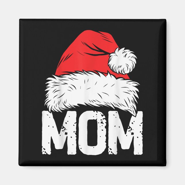 Íman Mom Santa Christmas Family Matching Pajamas Mama X (Frente)