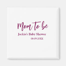 Íman Mom to be baby shower name date pink simple minima