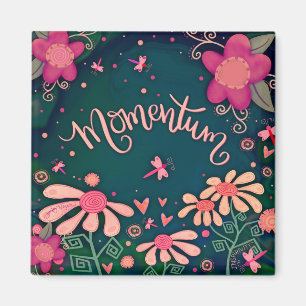 Íman Momentum Corações Divertido Dragonfly Floral Inspi