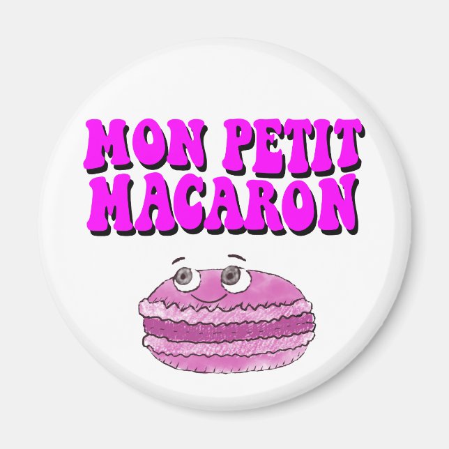 Íman Mon Petit Macaron Retro Groovy Text (Frente)