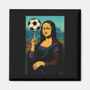 Íman Mona Lisa Ama Futebol Girando o Ll No Dedo