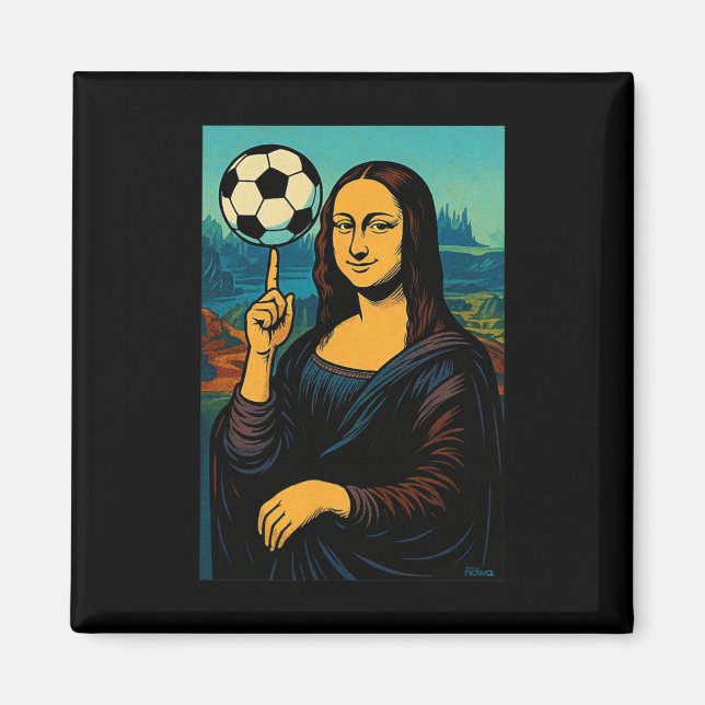 Íman Mona Lisa Ama Futebol Girando o Ll No Dedo (Frente)