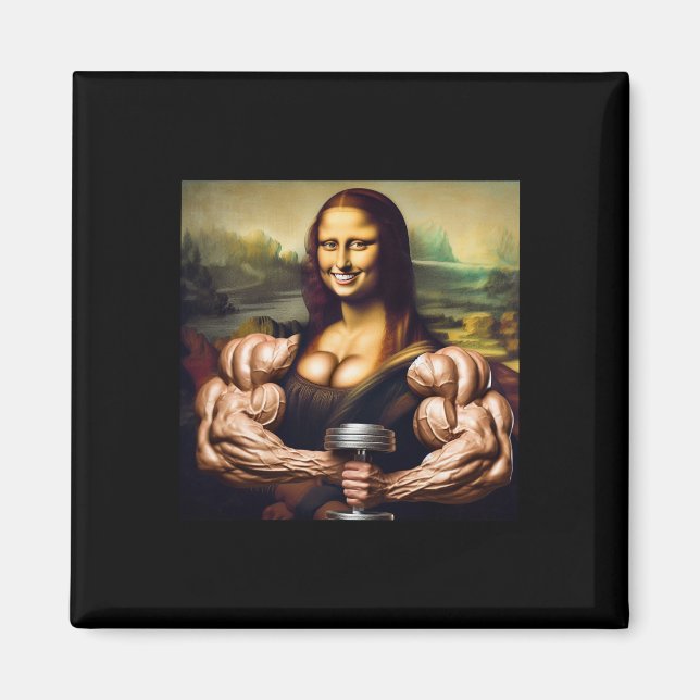 Íman Mona Lisa Bodybuilding Funny Gift 5 (Frente)
