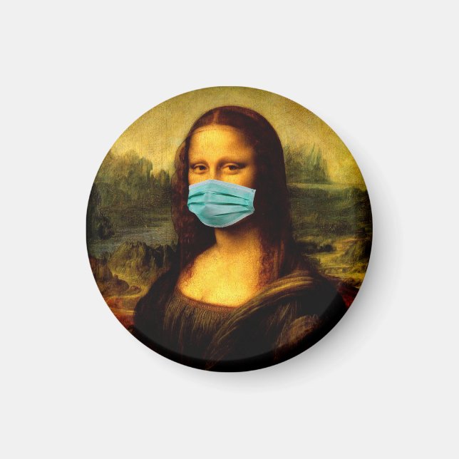 Íman Mona lisa colocou uma ligadura no rosto. (Frente)
