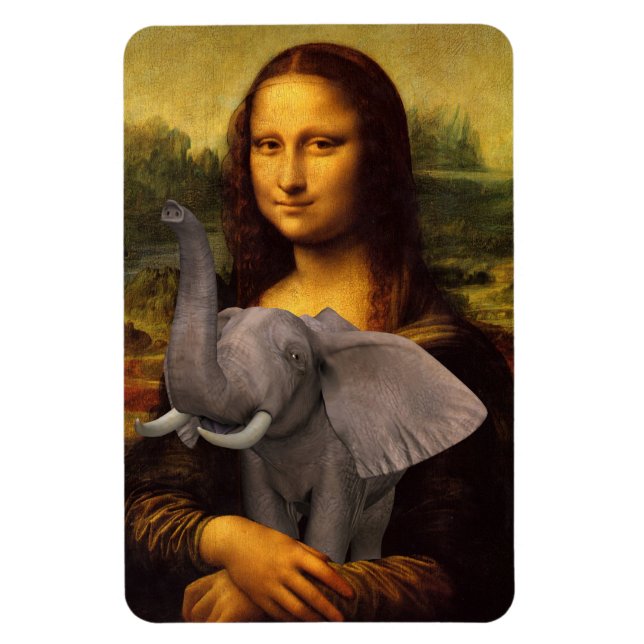 Íman Mona Lisa Com Elefante (Vertical)