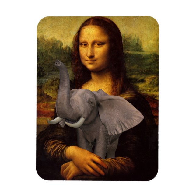 Íman Mona Lisa Com Elefante (Vertical)