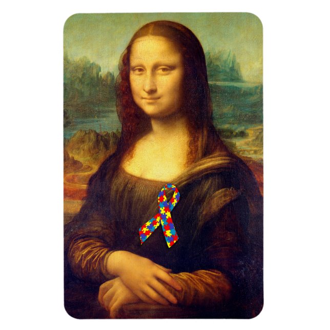 Íman Mona Lisa Com Fita De Quebra-cabeça (Vertical)